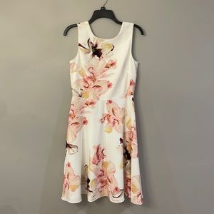 White House Black Market white floral print dress. Barely worn, size 6